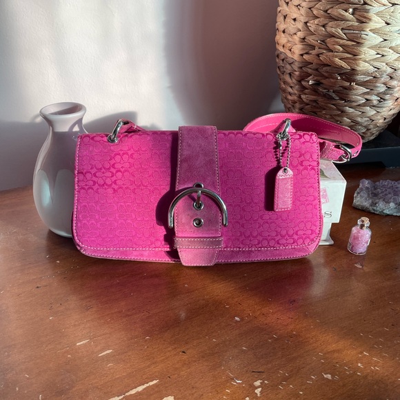 Coach Handbags - Coach Purse Pink with Suede Buckle